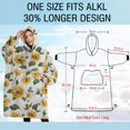 thumbnail image 4 of Oversized Wearable Blanket Hoodie,White Green Leaf Sunflower Pattern Sherpa Blanket Hoodie with Super Pockets,Super Warm Fuzzy Pullover for Women & Men, 4 of 6