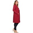 thumbnail image 3 of Women's Casual Plus Size Long Body Duster Cardigan with Pockets Made in USA, 3 of 5