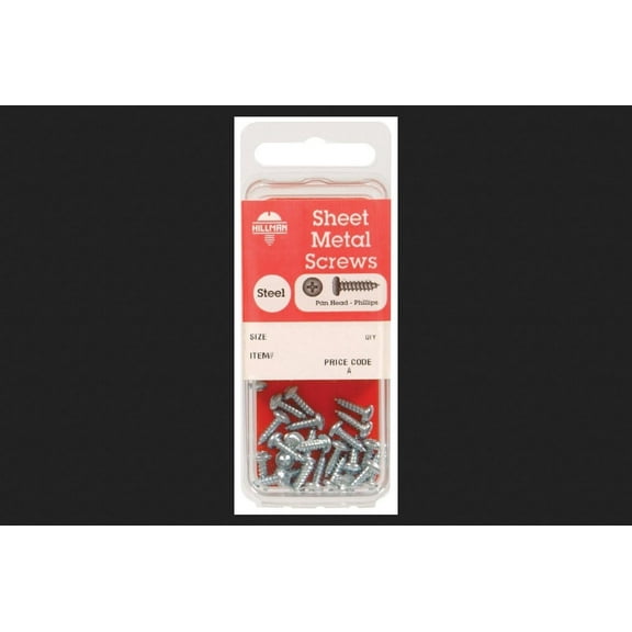 Hillman 8 in. x 1/2 in. L Phillips Pan Head Zinc-Plated Steel Sheet Metal Screws 20 1 pk