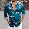 thumbnail image 4 of Camisas Hombre Manga Larga Camisa de manga larga con solapa con botones y estampado digital 3D para hombre de Año Nuevo y Festival de Primavera (Watermelon Red, 3XL), 4 of 5