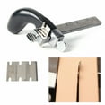 thumbnail image 6 of Miumaeov Aluminum Manual Leather Skiver Peeler Splitter Skiving Paring Machine Strap Cutter Skiver Set Stainless Steel Draw Gauge Leather Cutter Tool with 3 Blade for Bag Straps DIY Leathercraft, 6 of 11