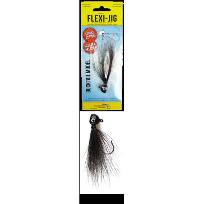 Thundermist Lures FJ-050-BLK Bucktail Flexi-Jig, Black - 0.5 oz ...