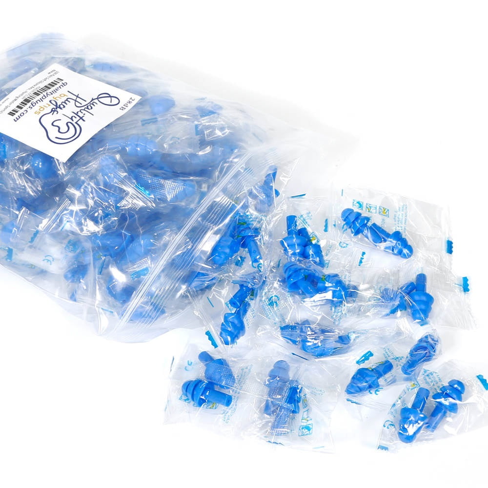 50 Pair Individually Wrapped Soft Silicone Reusable Earplugs 29dB