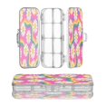 thumbnail image 2 of Double-Layer Transparent PET Plastic Printed Pen Case With Freely Detachable Partitions And Snap Fastening Design Suitable For Study Office And Outings Groovy Daisies with Smiley Faces, 2 of 7