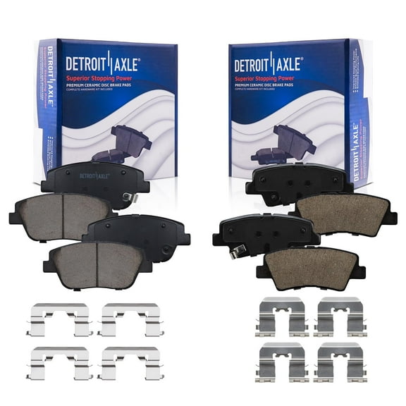 Detroit Axle - Brake Pads for 11-15 Hyundai Sonata, 11-16 Kia Optima, Front & Rear Ceramic Brake Pads 2011 2012 2013 2014 2015 2016 Replacement