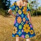 thumbnail image 5 of - Bodegón Jarrón con 12 Girasoles Vestido de Manga Corta elegante y chic vestido de noche vestido de noche mujer, 5 of 7
