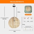 thumbnail image 6 of FOREVER BAMBOO Indonesian Hand-Woven Natural Rattan Pendant Light Fixture Circle Shape Woven Wicker Lampshade Chandelier Interior Decor, 15 in H x 15 in W, 6 of 10