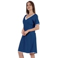 thumbnail image 3 of Inkmeso Solid Nightgown Dress For Women Nightwear Lace short sleeve Loungewear Tunic, 3 of 7