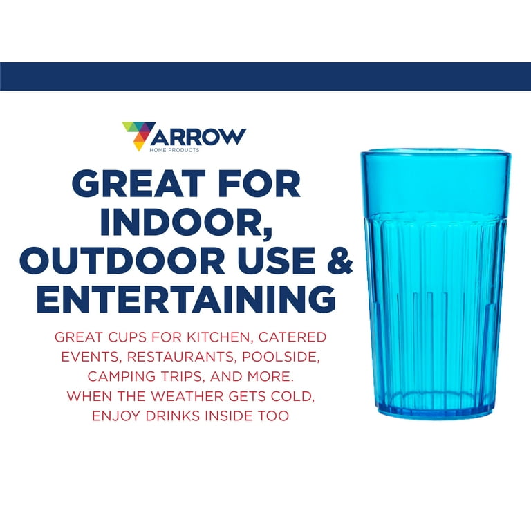 Arrow Home Products 6 oz Rainbow Plastic Tumblers, Set of 6