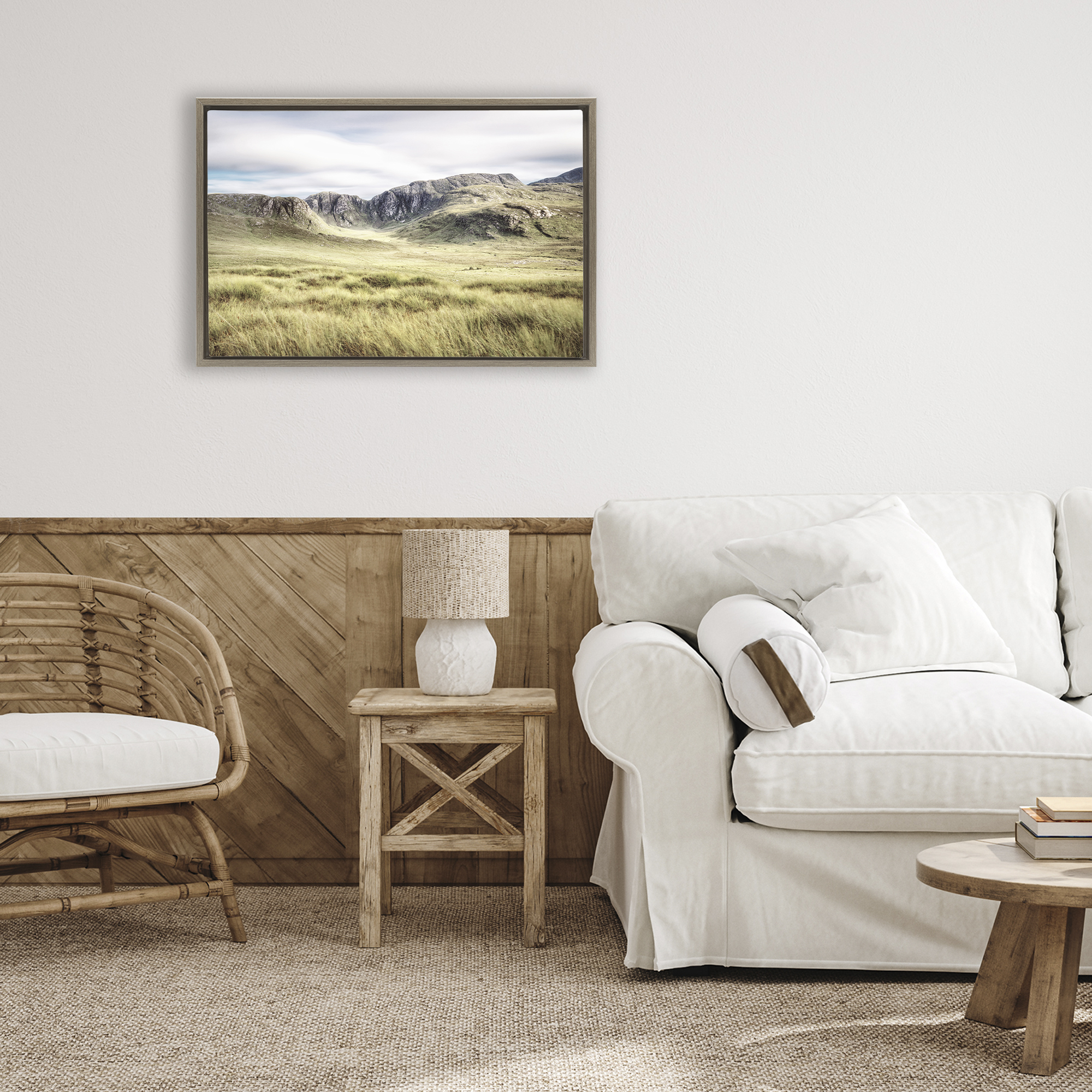 Stupell Industries Irish Countryside Hills Brown Framed Floater Canvas Wall Art, design by Andy Amos