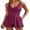 Red, variant on Asoul Romper Swimsuits for Women Tummy Control One Piece Swimsuits with Shorts Slimming Bathing Suits