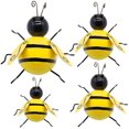 thumbnail image 1 of Escultura 3D de abeja de arte de pared de metal, decoración de pared inspiradora para colgar en interiores y exteriores, paquete de 4 Vhermosa LRWJ737, 1 of 5