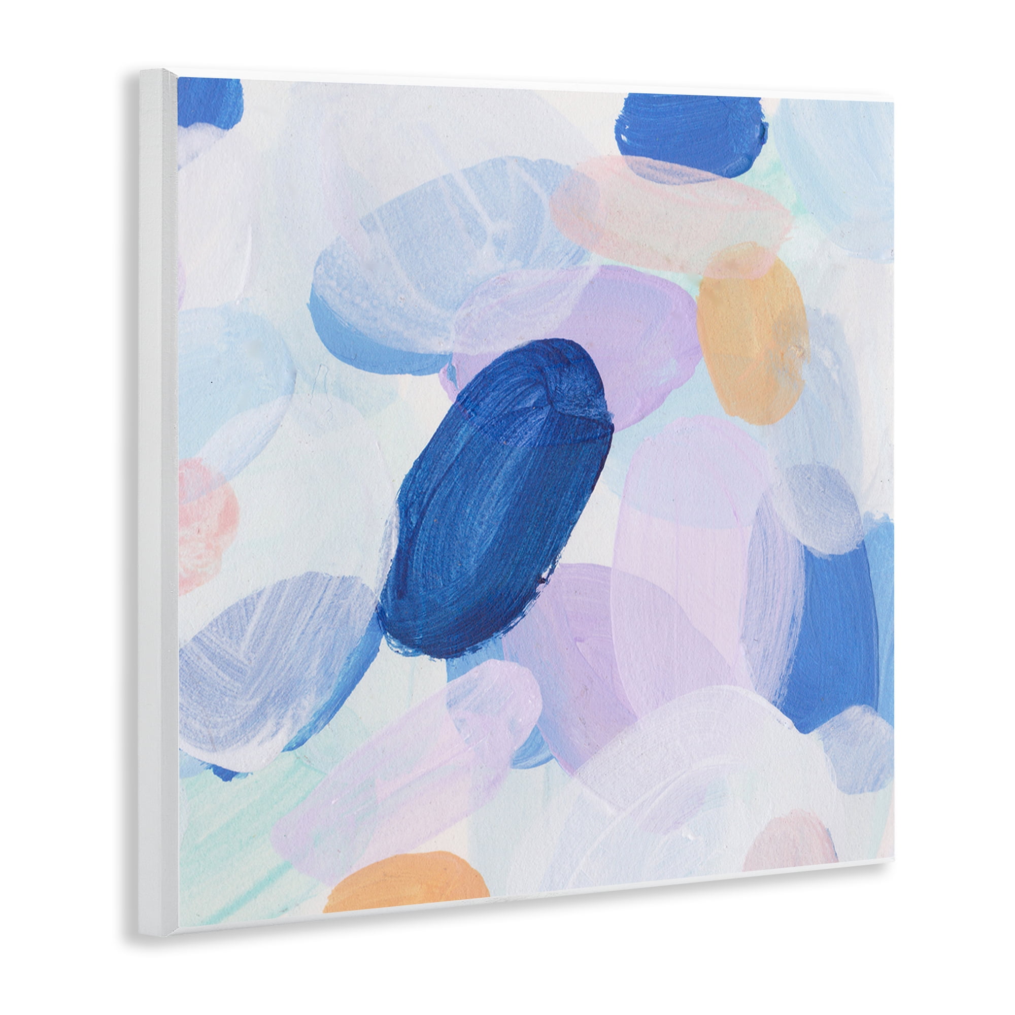 Stupell Industries Blue Oblong Paint Strokes Abstract Painting Unframed Art Print Wall Art, 12 x 12