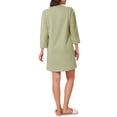 thumbnail image 3 of INSPIRE CHIC Women's Thermal Fleece Sleep Dress Long Sleeve Plush Midi Nightgown with Pockets & V-Neck S Green, 3 of 6