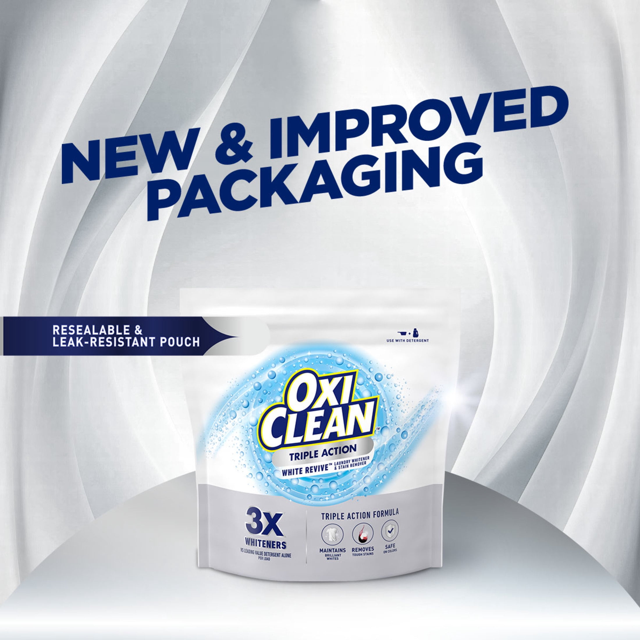 OxiClean Triple Action White Revive Laundry Whitener and Stain Remover Powder, 6.5
lbs