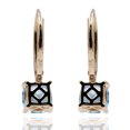 thumbnail image 3 of 14Kt Yellow Gold Swiss Blue Topaz With With Diamond Dangling Earring, 3 of 3