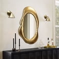 thumbnail image 2 of LuxenHome Bright Gold Metal Frame Oblong Wall Mirror, 2 of 6