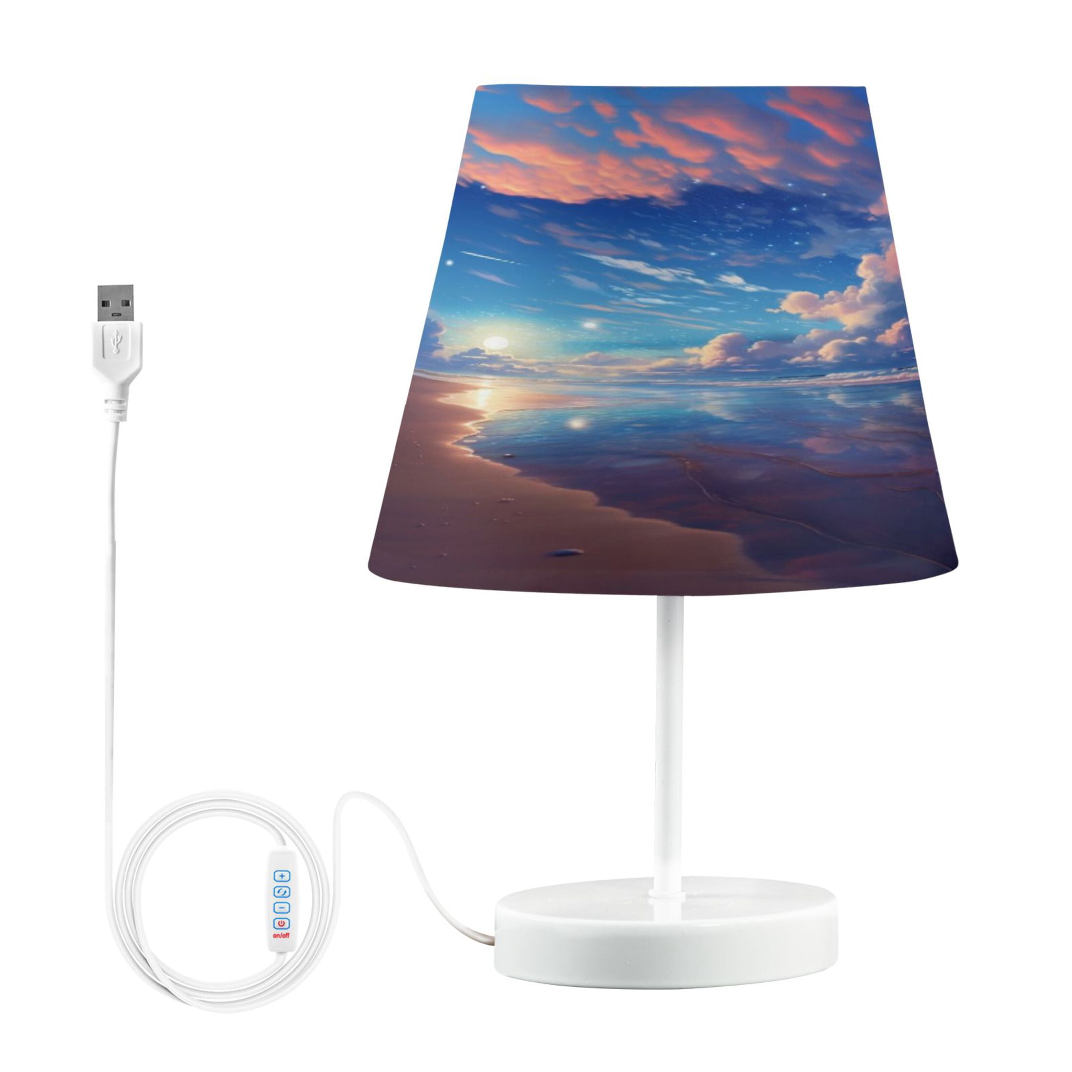 Beach Sea Sun Desk Lamp LED Table Nightstand Lamps with 3 Color Temperatures for Home Bedroom Living Room Decor 8x12