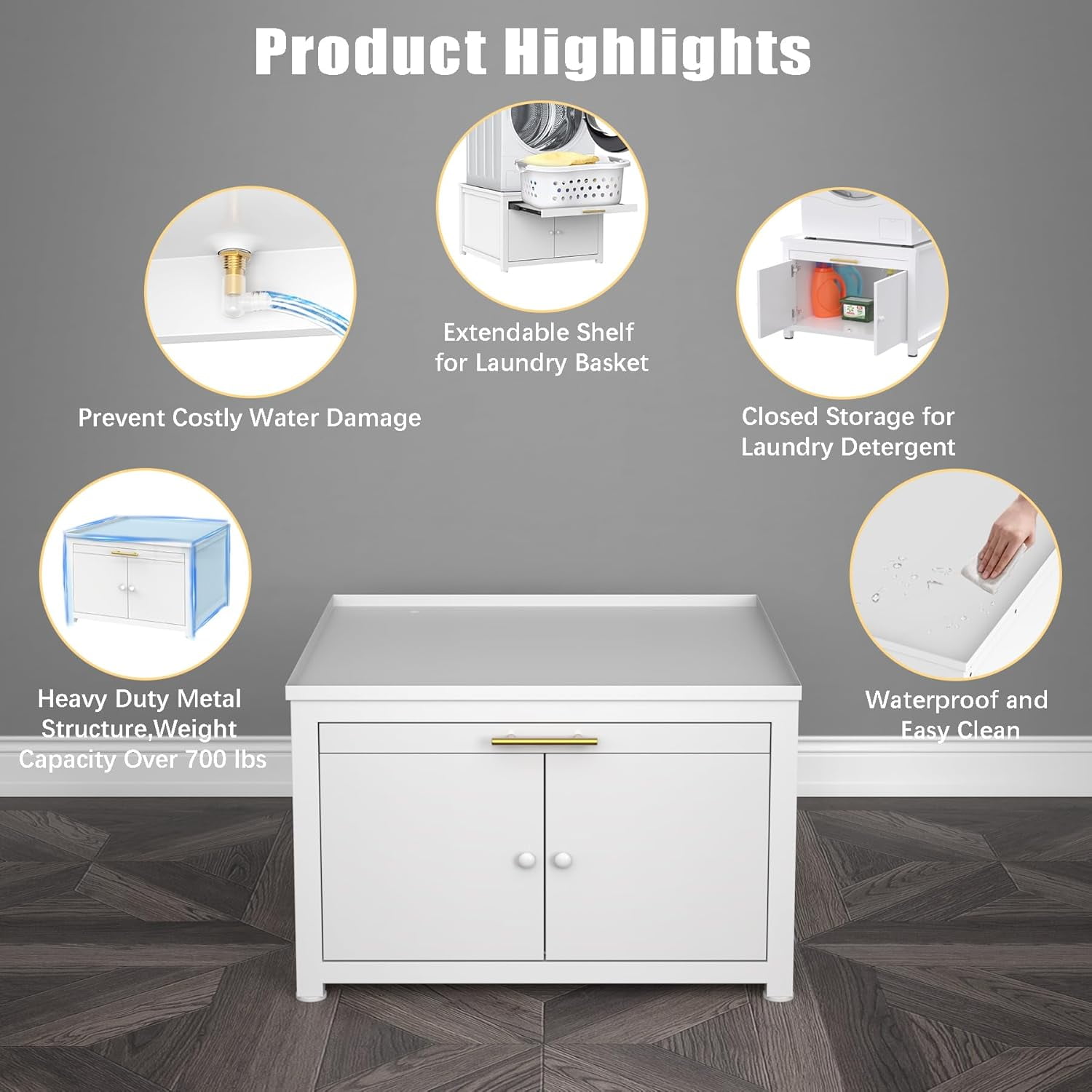 GDLF Laundry Pedestal Heavy Duty Metal Washer Dryer Pedestal 29" Universal Fit Anti-Vibration Washing Machine Stand