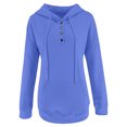 thumbnail image 4 of Hoodies for Women Pattern Letter Printing Pullover Sweatshirt Pullover Oversized Hoodie Fashion Blouse Long Sleeve Shirt Hoodless Zip up track Jackets with Pocket Sky Blue, L, 4 of 4
