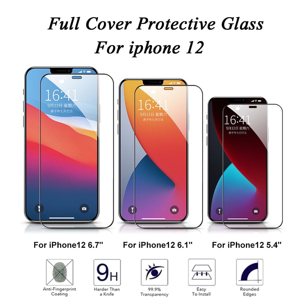 For Iphone 12 Mini Pro Max 9d Full Glass Cover Screen Protector Tempered Glass Walmart Canada