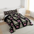 thumbnail image 3 of Manfei Christmas Tree 3 Pieces Queen Comforter Set for Female Men Adults,Xmas Festival Ultra Soft Bedding Sets,Kawaii Pink Bowknot Bedding Comforter Set Breathable,Breathable Home Decor,Reversible, 3 of 8