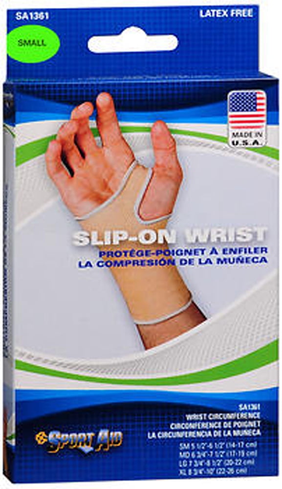Sport Aid Slip-On Wrist Support Brace, Small, Beige
