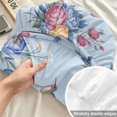 thumbnail image 4 of Twin XL Size Fitted Sheet Set - Pink Blue Flowers 2 Piece Bedding Sets 16" Deep Pocket Fitted Sheet with 1 Pillowcases, Spring Floral Pastoral Birds Leaves Brushed Microfiber Hotel Luxury Bed Sheets, 4 of 9