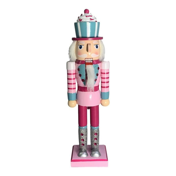 Figura de marioneta de cascanueces de 35 cm, Cascanueces navideños, Estatua de soldado de madera de juguete, Helado