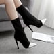 thumbnail image 5 of Botas de tacón súper alto de tubo medio con mangas de cuero y costuras de tela elástica sexy para mujer Wmkox8yii hfjk2168, 5 of 7