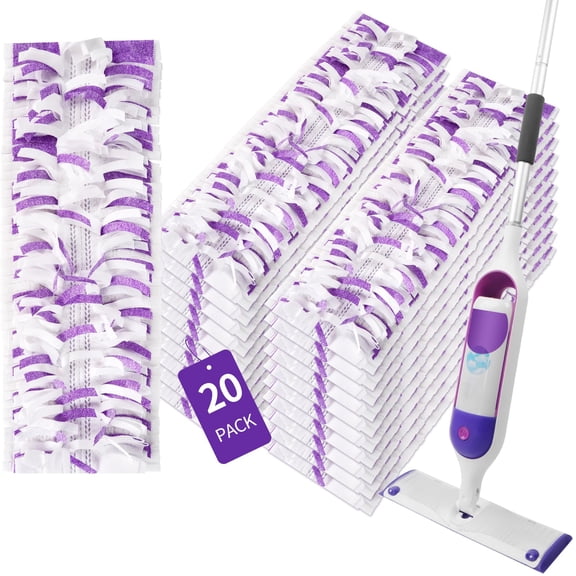 20 Pack Disposable Power Mop Pads for Power Mop Pads, Compatible with Power Mop Refills, Unscented Spray Replacement Floor Cleaning Refills for urface/Hardwood Floor Cleaning