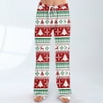 thumbnail image 4 of Women's Pajama Pants Sleepwear Casual Drawstring Elastic Waist Pants Comfy Straight Yoga Loose Trousers with Christmas Print, Fashionable Home Bottoms for Winter, Wine, 2XL, 4 of 7