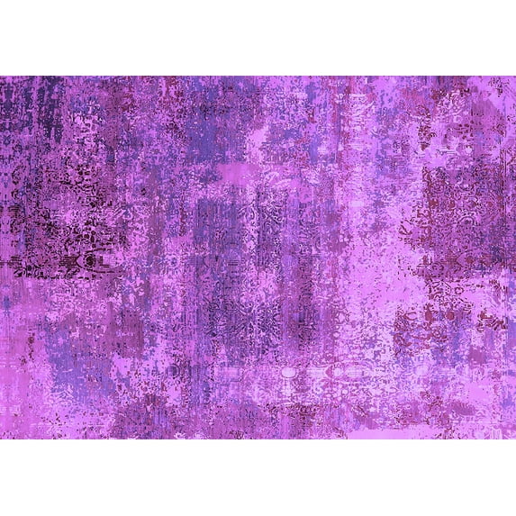 Ahgly Company Indoor Rectangle Oriental Purple Industrial Area Rugs, 2' x 4'