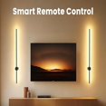 thumbnail image 3 of Battery powered wall lights, set of 2, black minimalist rechargeable LED wall lights with remote control, dimmable wireless wall lights, suitable for living rooms, bedrooms, and corridors, 3 of 6