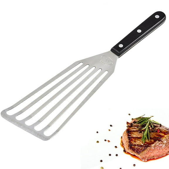 Djiypn Metal Spatula, Stainless Steel Spatula, Fish Spatula Cooking BBQ Grill Griddle Spatula, Metal Spatula for Kitchen, Small Wide Kitchen Spatulas āwith Wood Handle