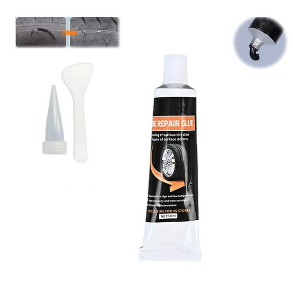 Home Decor Tire Repair Glue, Sidewall Tire Repair Kit, Rubber Cement Tire Repair, Black Tire Glue Sidewall Repair for Bike, Cars, Motorcycle, Tractor 10ml