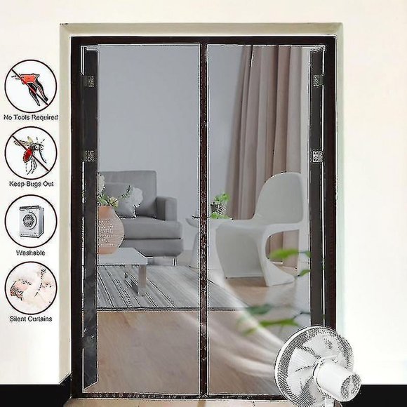 Magnetic Screen Door Curtain Anti-mosquito Net Fly Insect Screen Mesh Automatic Closing Custom Size Easy Installation