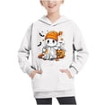 thumbnail image 2 of Odeerbi Kids Boys Halloween Hoodies Fall Winter Pullover Hooded Sweatshirts 4-14 Years Children's Halloween Printed Hoodie Long Sleeve Top Sweatshirt Kids Clothes White, 2 of 5