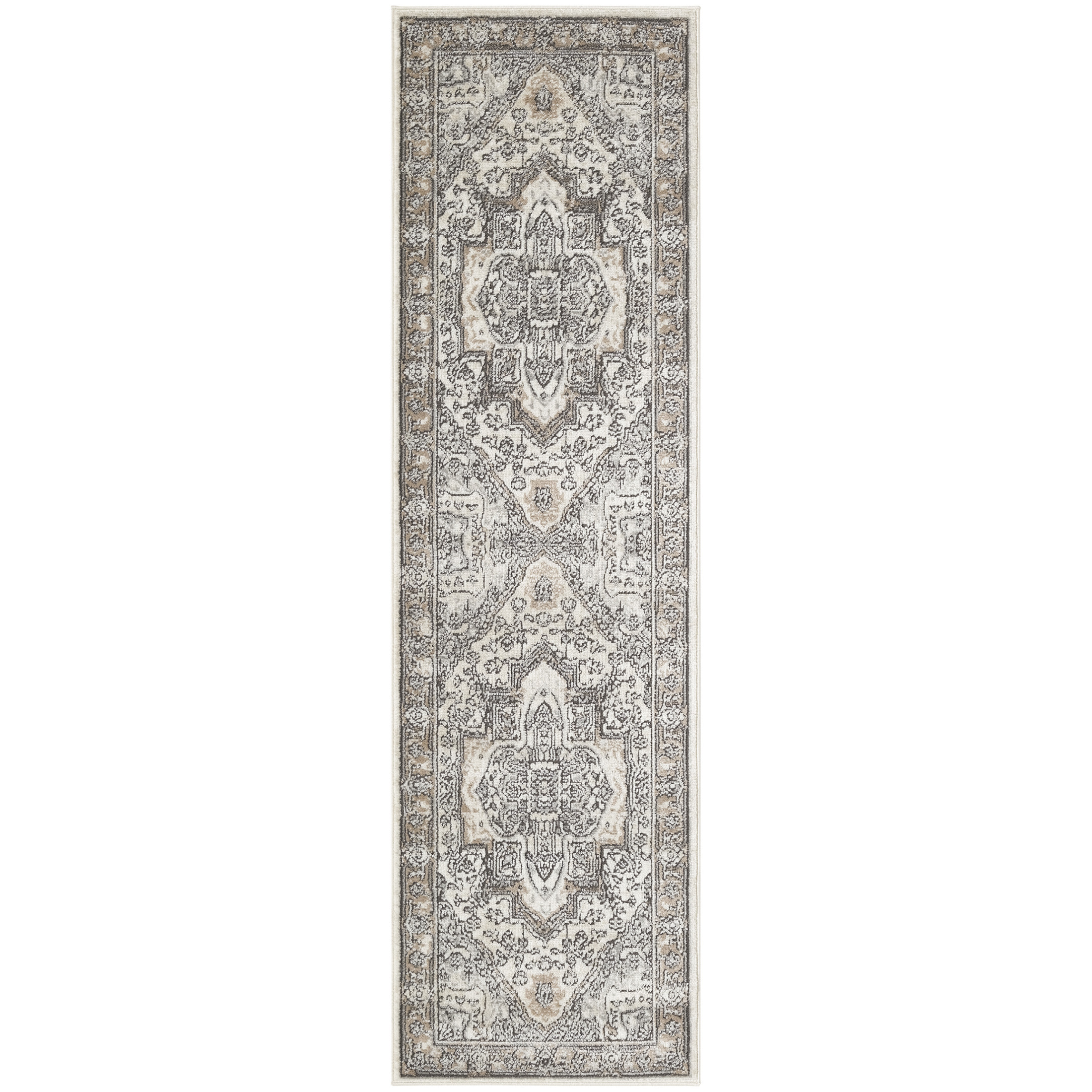Nourison Concerto 2'2" x 10' Ivory Grey Taupe Vintage Indoor Rug