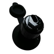 Battery Tender Marine AC - Black Plug Power Port Receptacle - AC Power Flanged Port Inlet Plug - High Grade AC Electrical Connection Adapter with Cap Cover for Boats - 024-0004-BK