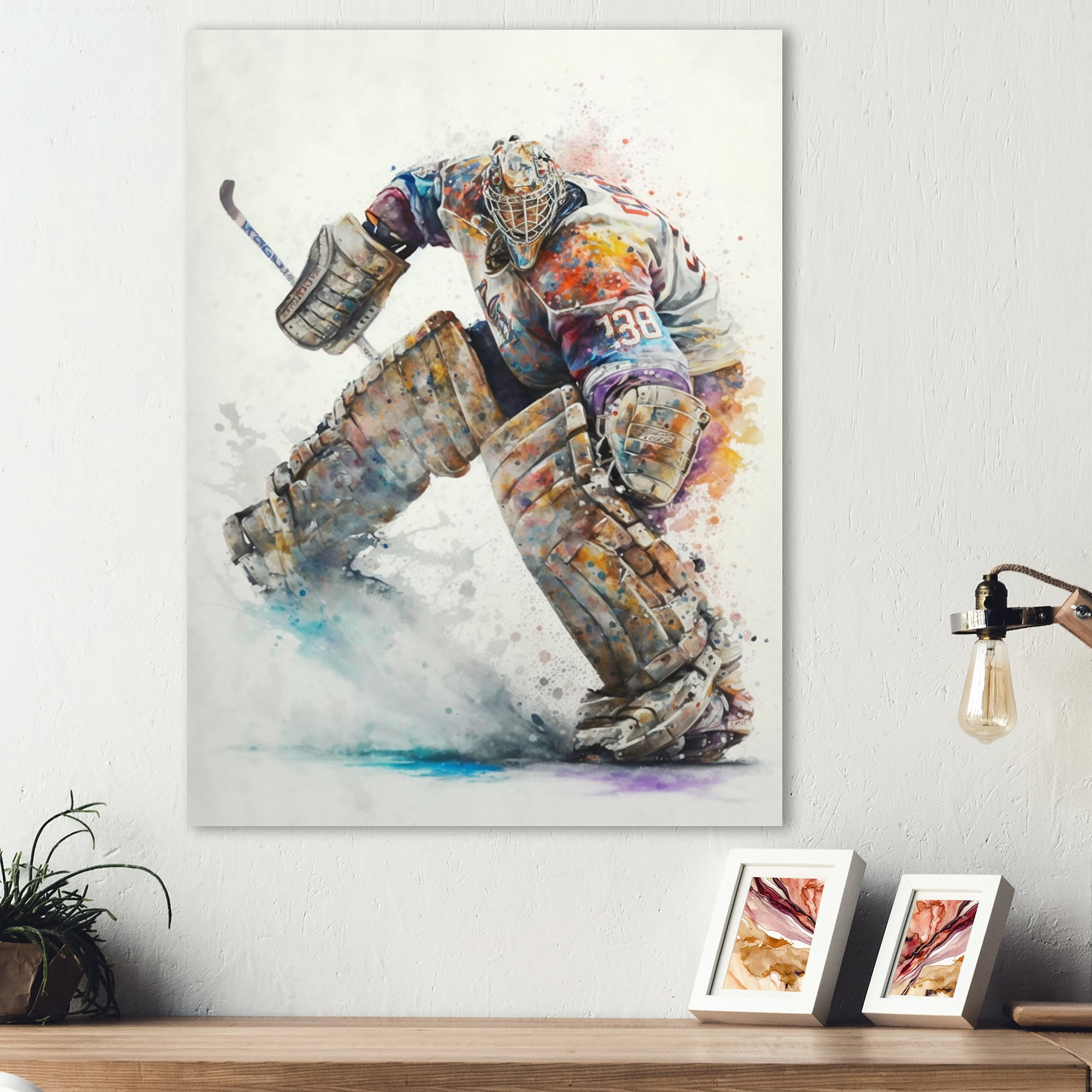 Designart Hockey Goalie On Ice During Play III Canvas Wall Art