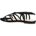 thumbnail image 4 of Women's Journee Collection Honey Flat Strappy Sandal Black Faux Suede 12 M, 4 of 6