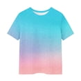 thumbnail image 5 of Zpanxa T Shirts for Girls Solid Color Round Neck Loose Fit Print Pattern Top Polyester Spandex 7-8 Years, 5 of 5