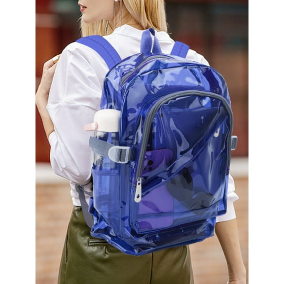 EEEkit Large Clear Backpack, Waterproof Heavy Duty PVC Transparent Daypack, See Through for Work Travel