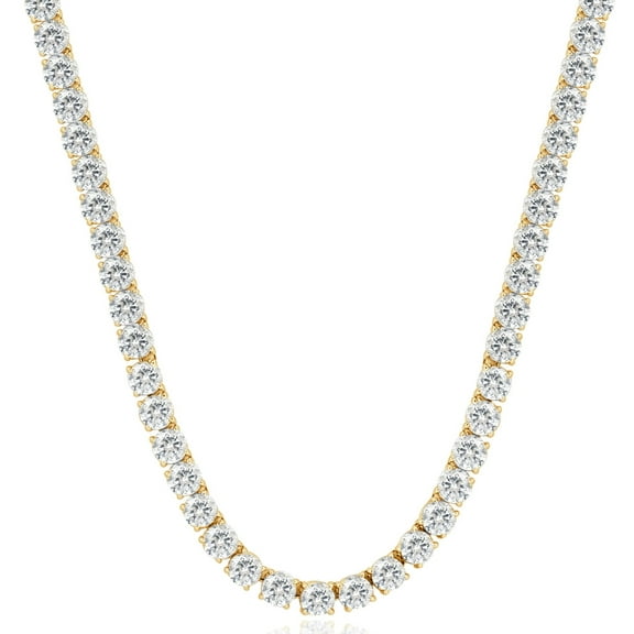 Pompeii 33 Ct Round-Cut Diamond Tennis Necklace 14K Yellow Gold 18" (J-K,I1-2)