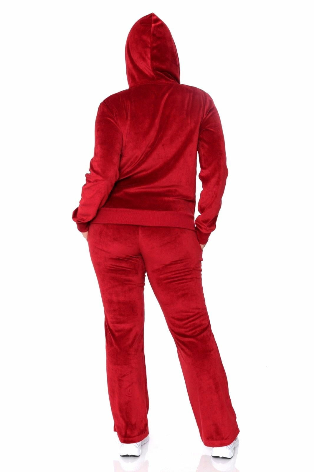 Love's Women's Plus Size Fleece Zip Up Hoodie Track Suit Set Jogging Pants
