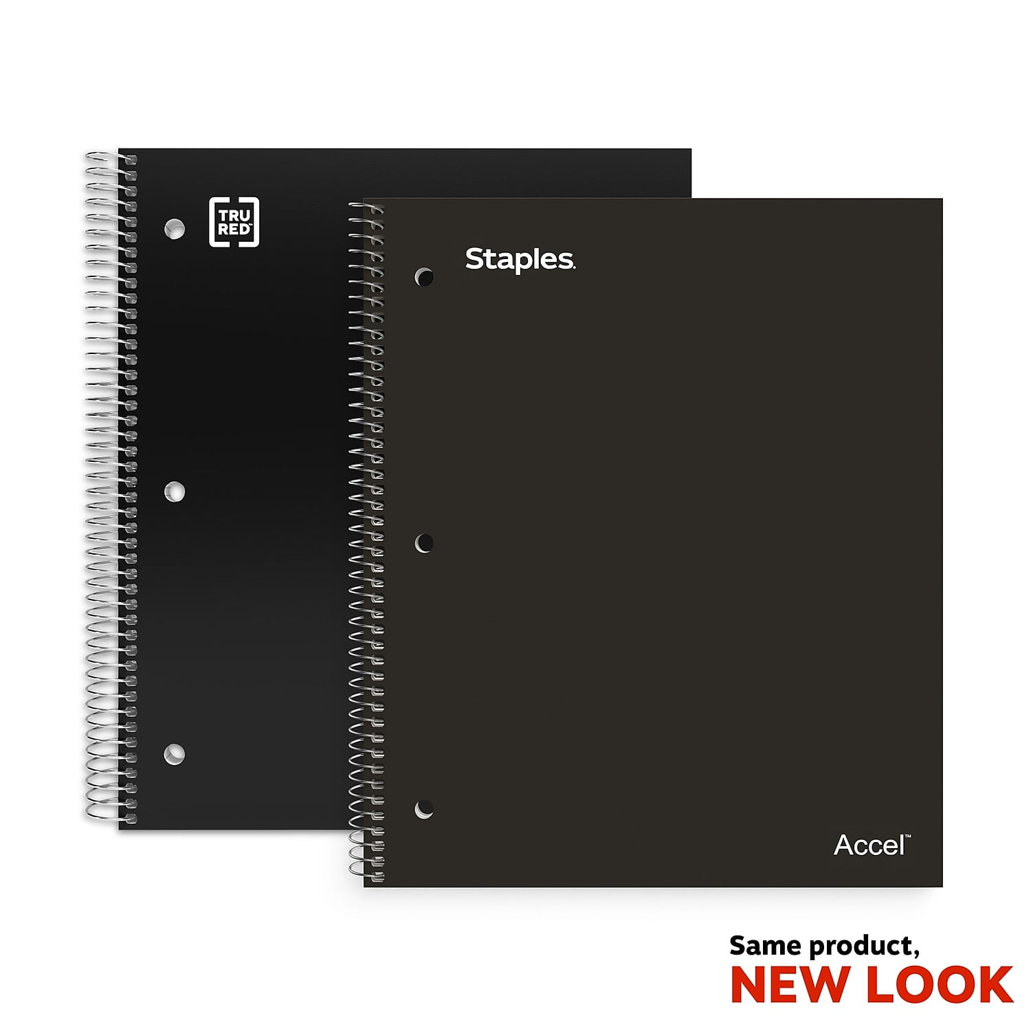 TRU RED Premium 3-Subject Notebook 8.5 x 11 College Ruled 150 Sheets Black TR58313M