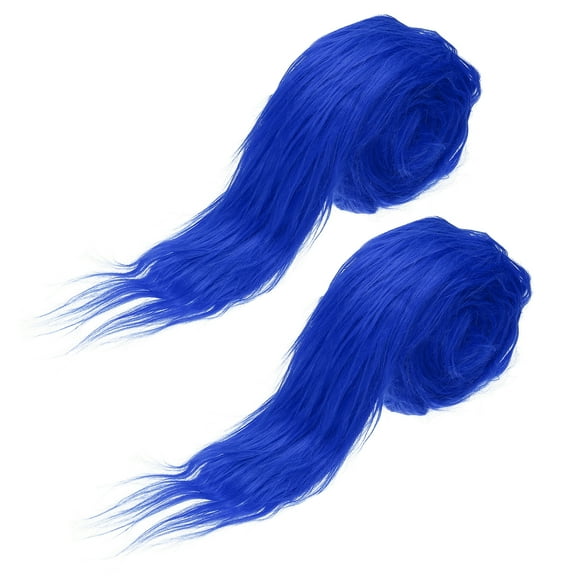 Uxcell 2 Pcs 59" x 2" Plush Faux Fur Fabric Precut Strips, Dark Blue