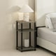 thumbnail image 3 of Mesita de noche Furinno Just de 3 niveles, torneada, roble francés/negra, 3 of 6