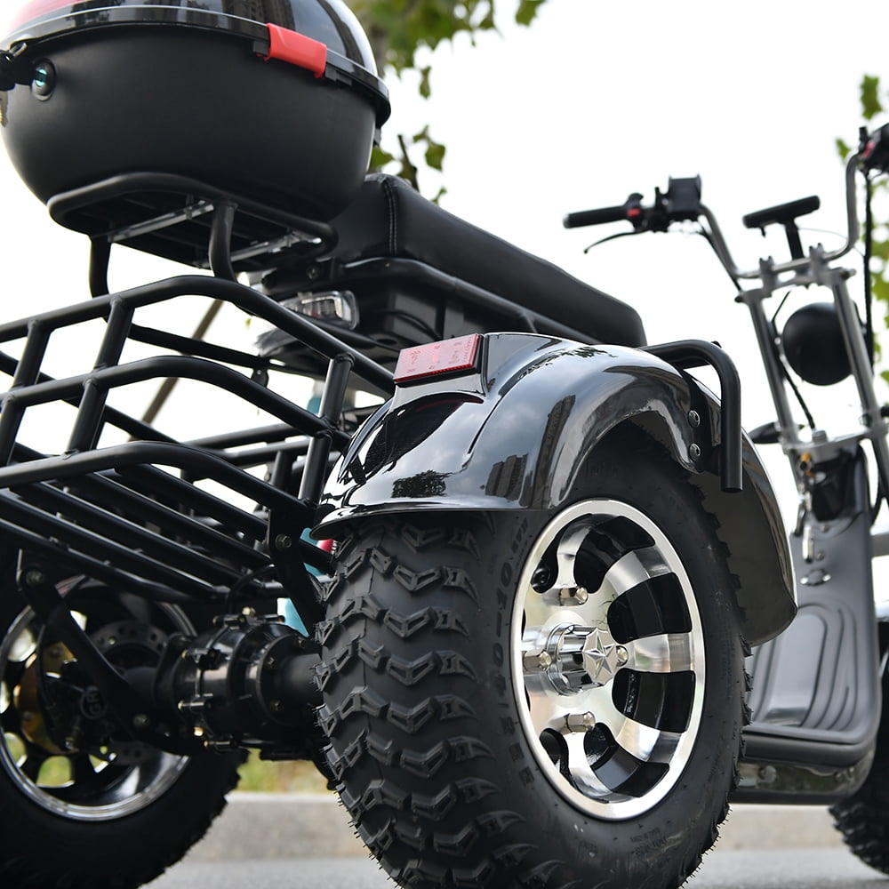 Ehoodax 3-Wheel Mobility Scooter with Headlights, Black, 550 Lb Limit